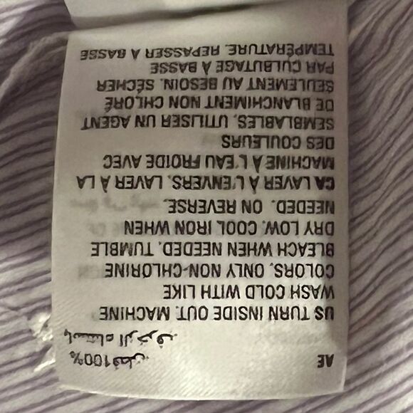 Charter Club Cotton Purple Embroidered Stripe Pajama Top Shirt XS NWT - Picture 9 of 9